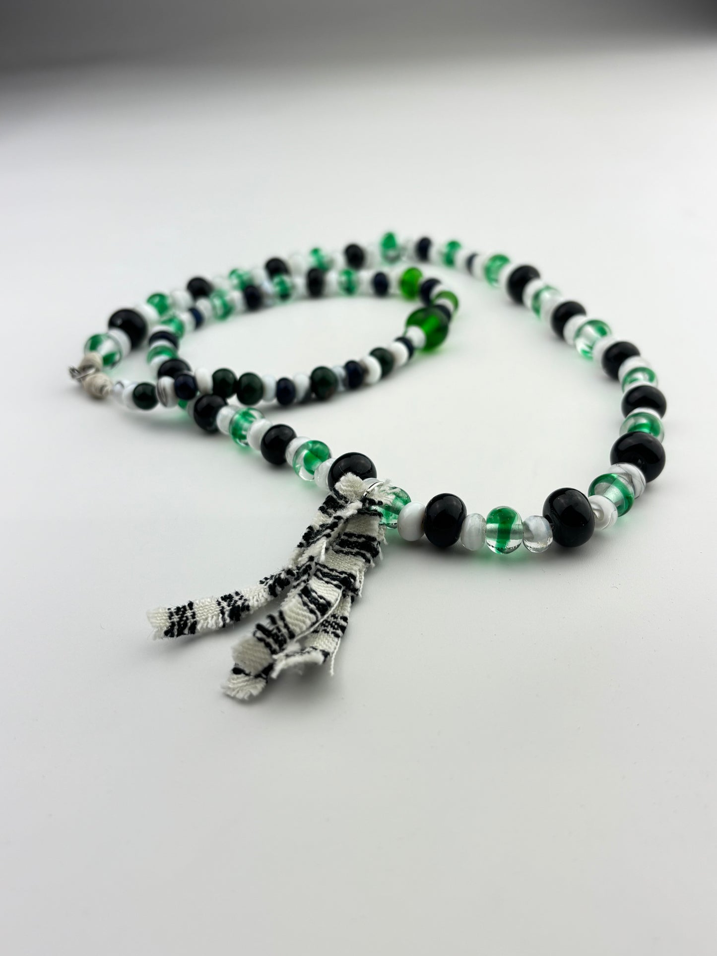 Beaded Necklace with Single Fringe