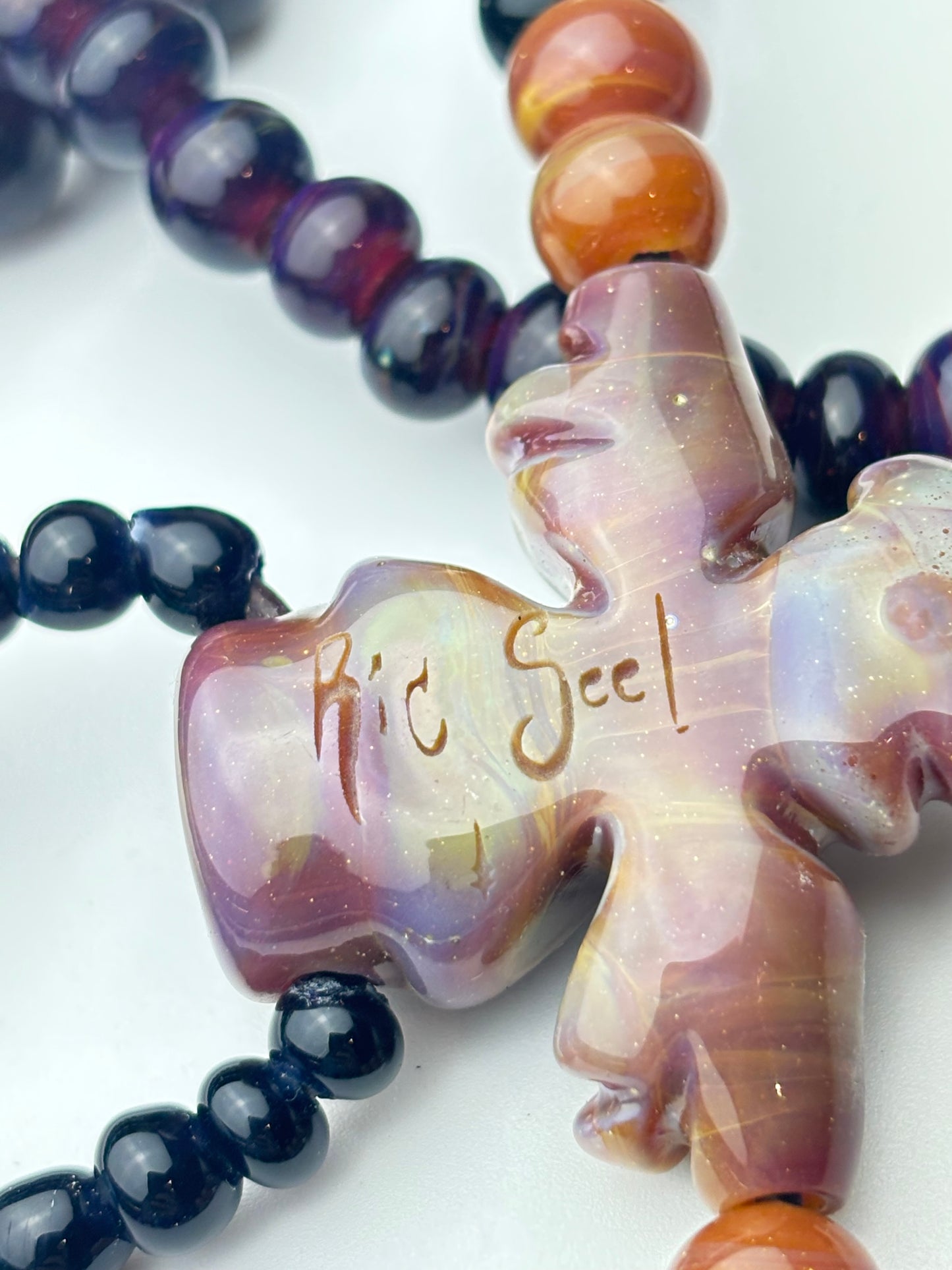 Grand piece fully beaded Thunderbird necklace