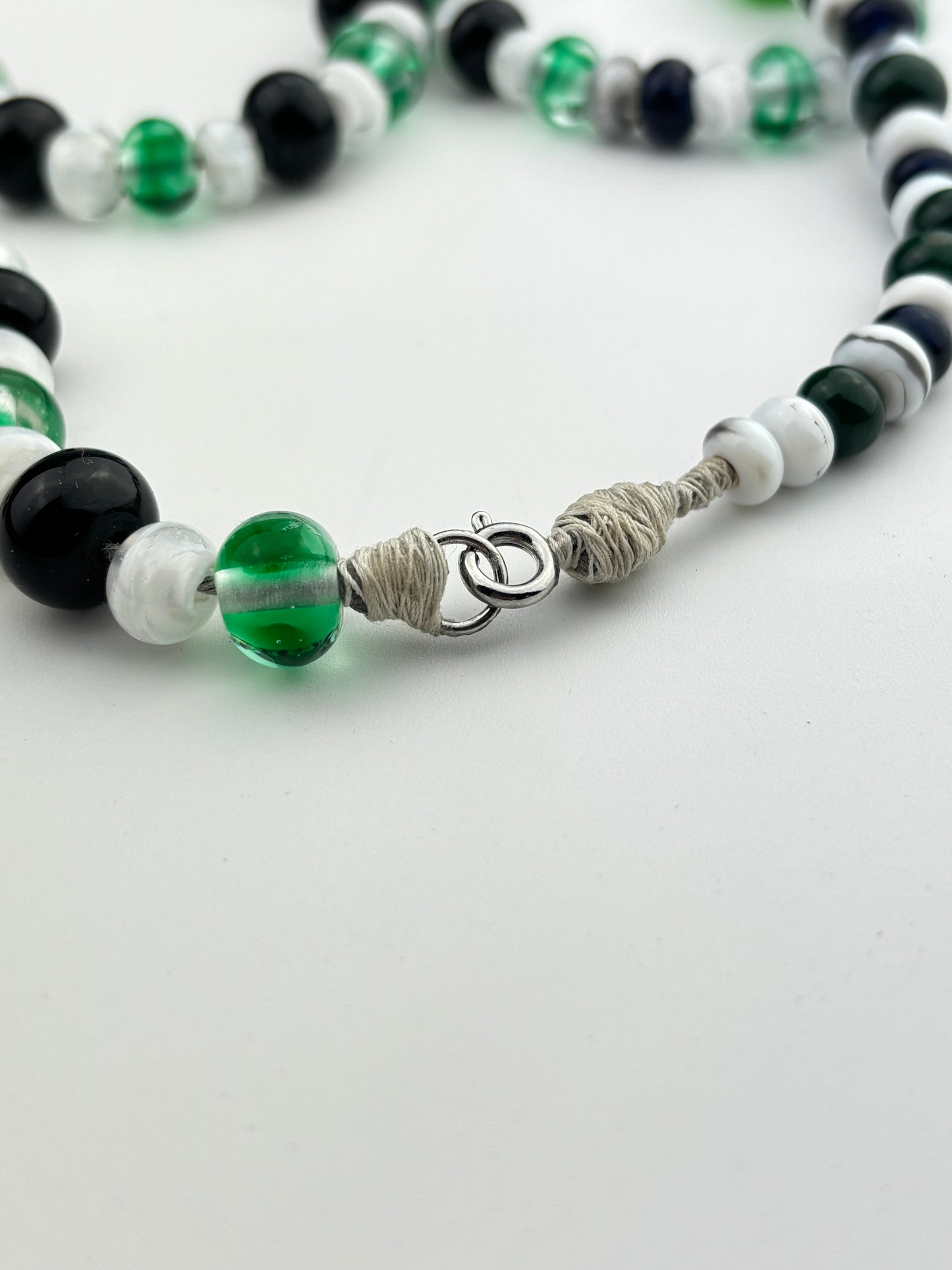 Beaded Necklace with Single Fringe