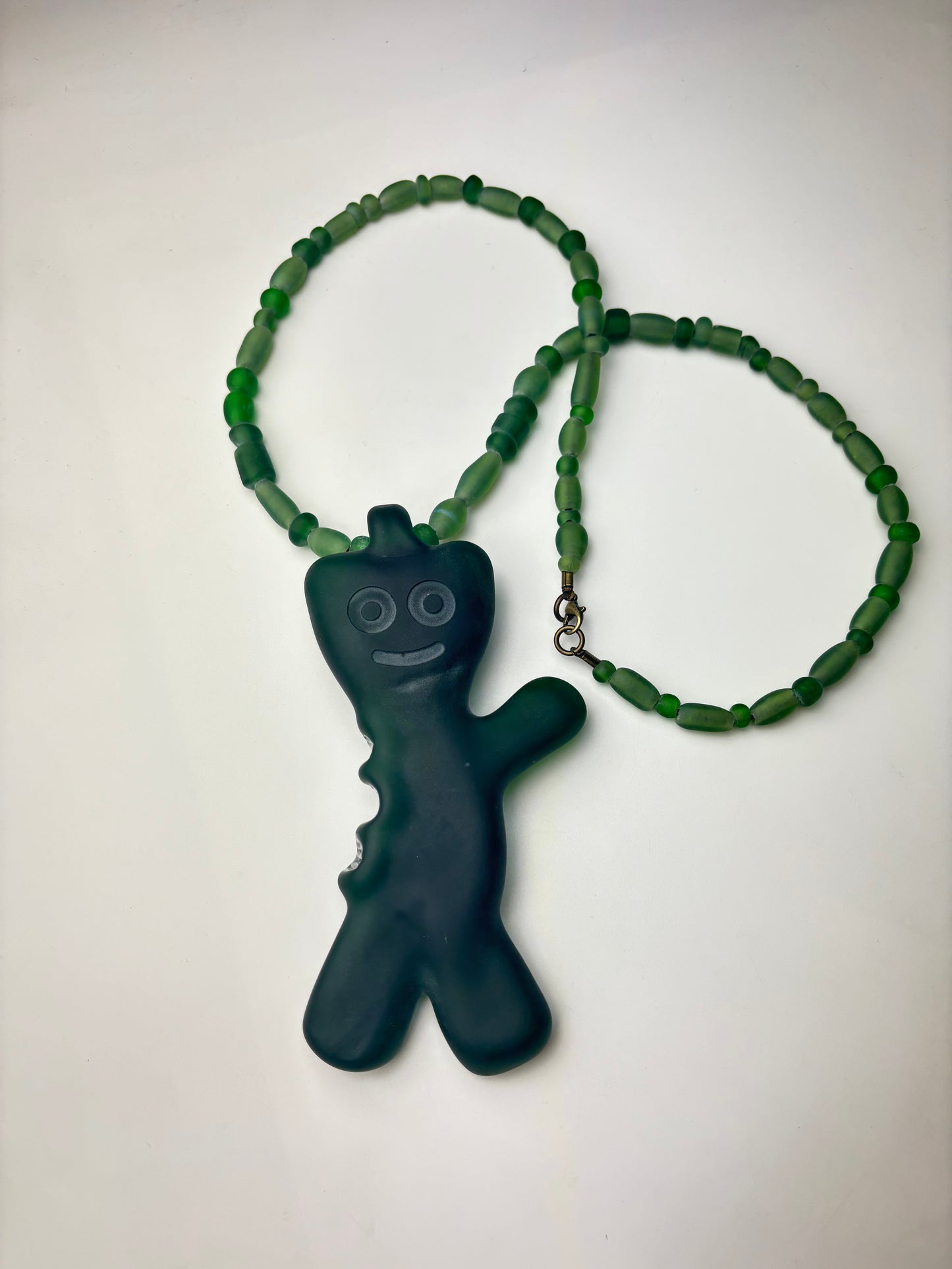 Mountain valley water glass sour patch kid fully beaded necklace