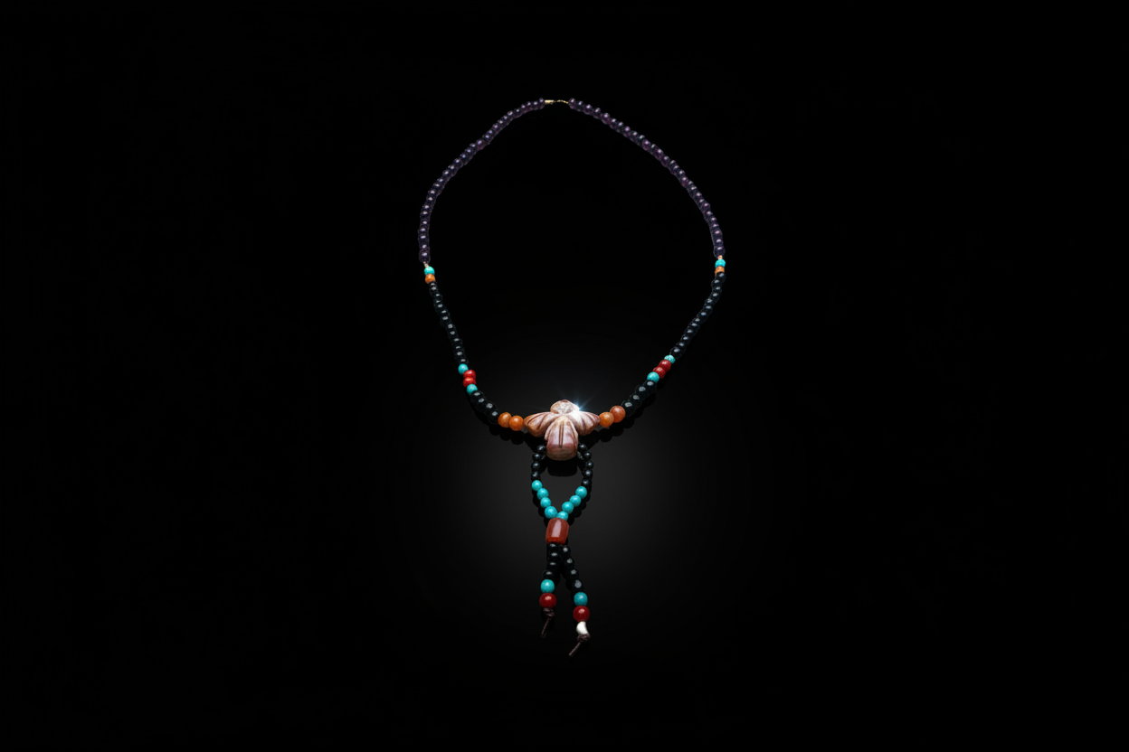 Grand peace fully beaded Thunderbird necklace