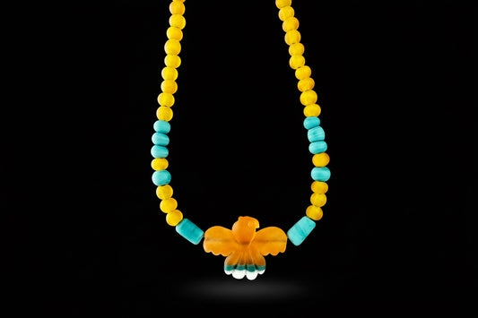 Carved Thunderbird fully beaded necklace