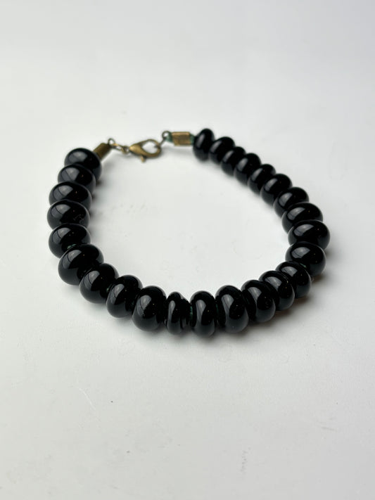 Black Glass Beaded bracelet