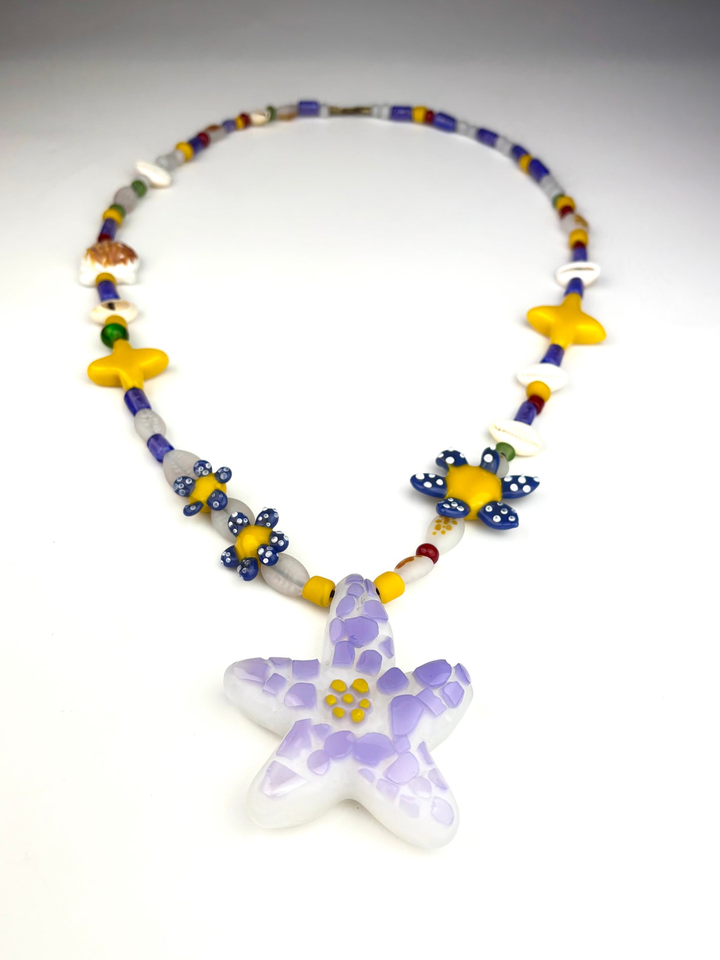 Lignum Vitae (flower of Jamaica) Mosaic necklace
