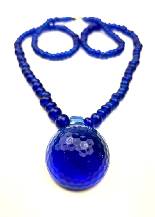 Revival glass “Saratoga” GOLF BALL necklace