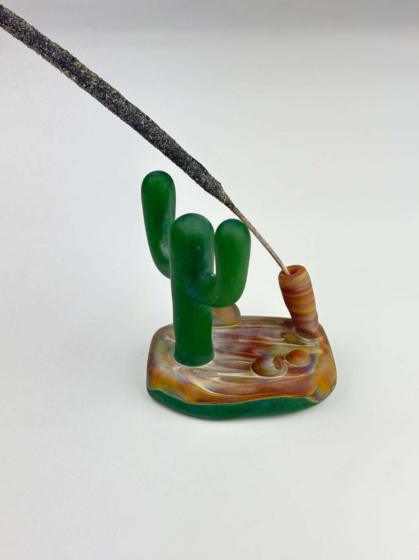 California desert incense holder with carved bear