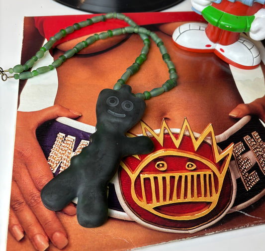 Mountain valley water glass sour patch kid fully beaded necklace