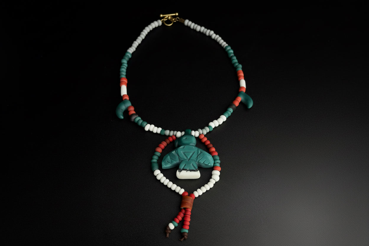 grand peace fully beaded carved Thunderbird