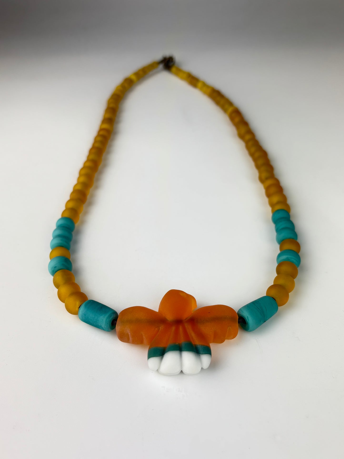 Carved Thunderbird fully beaded necklace