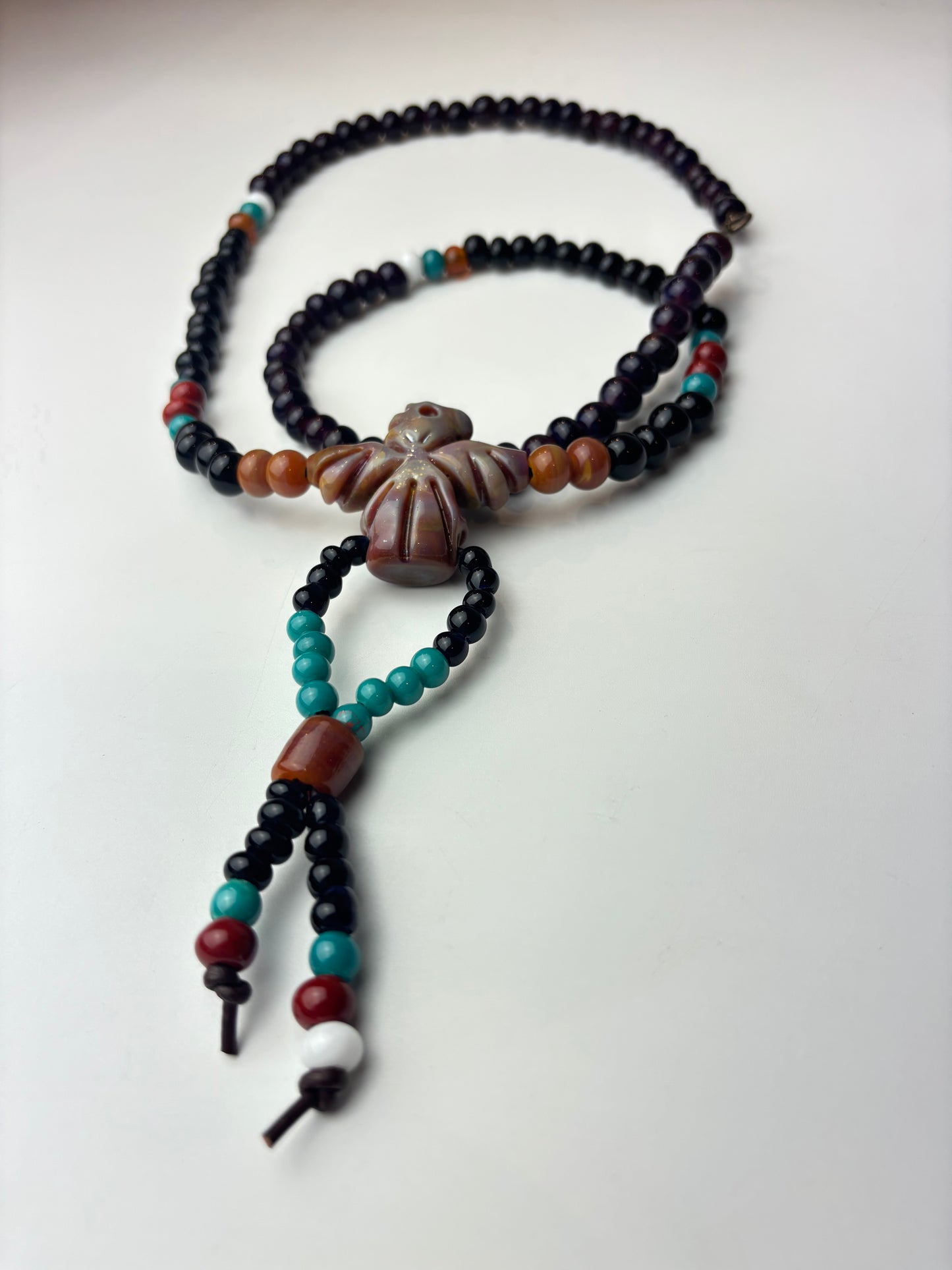 Grand piece fully beaded Thunderbird necklace