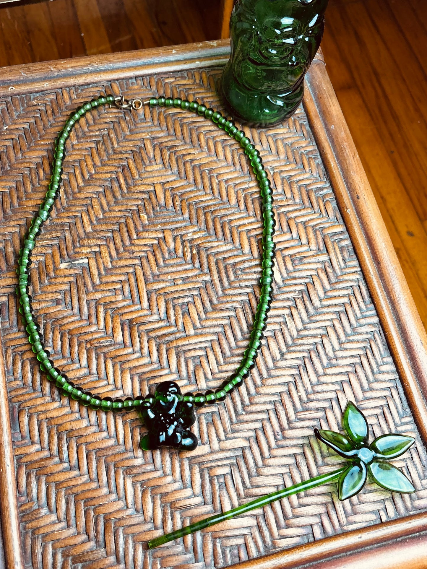 Revived Fully beaded Lucky Buddha necklace with SNAFU