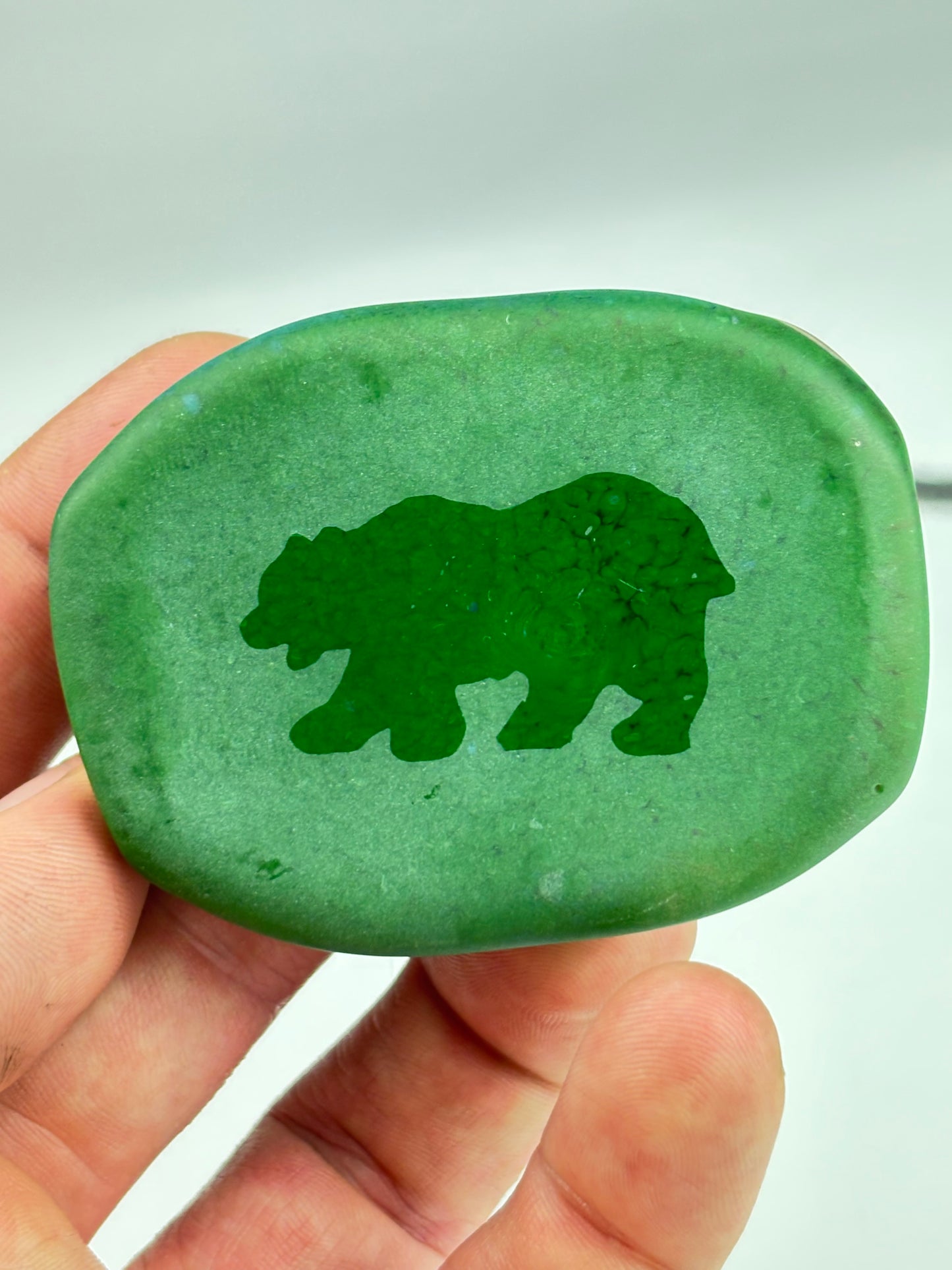 California desert incense holder with carved bear