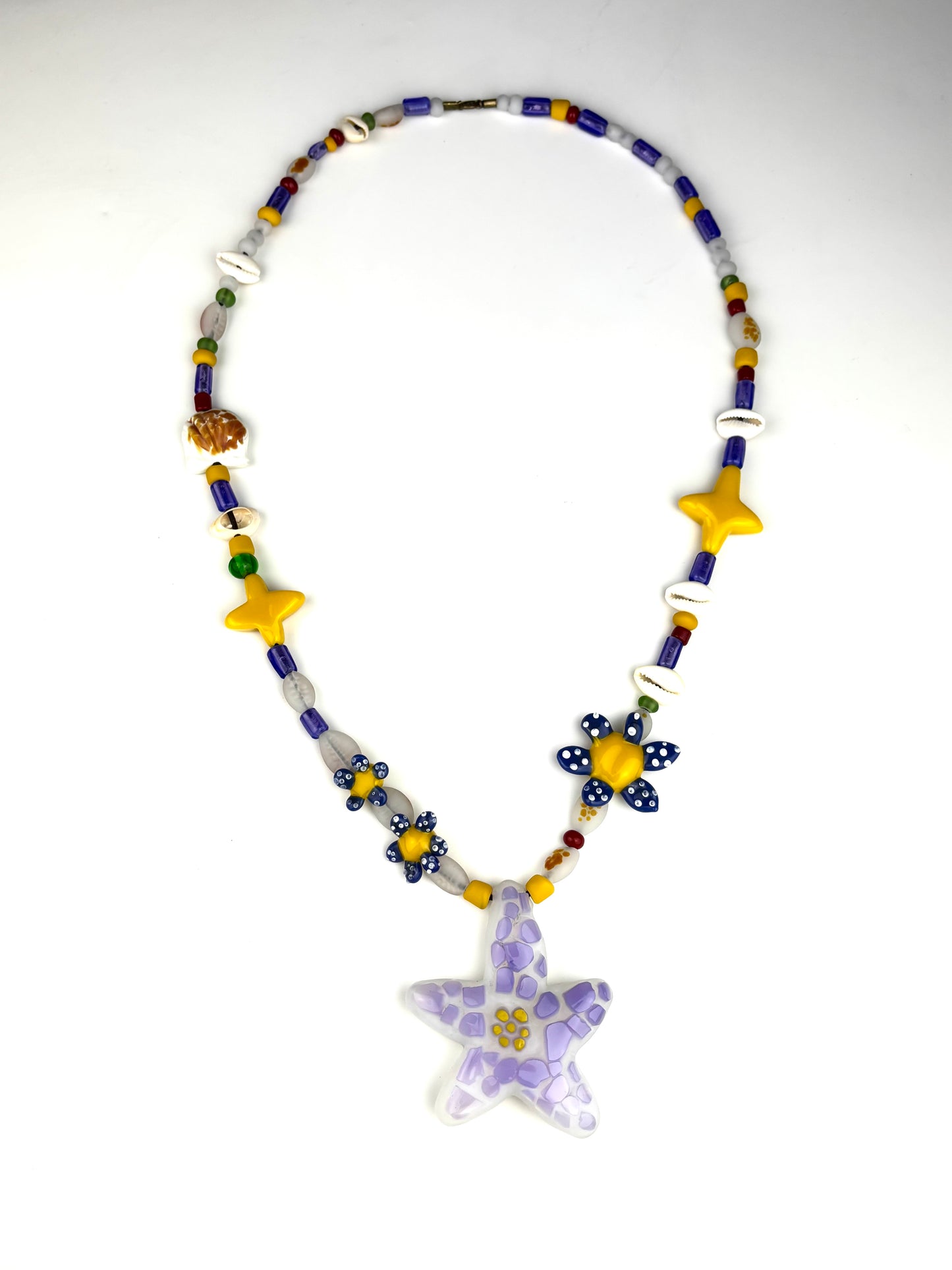 Lignum Vitae (flower of Jamaica) Mosaic necklace