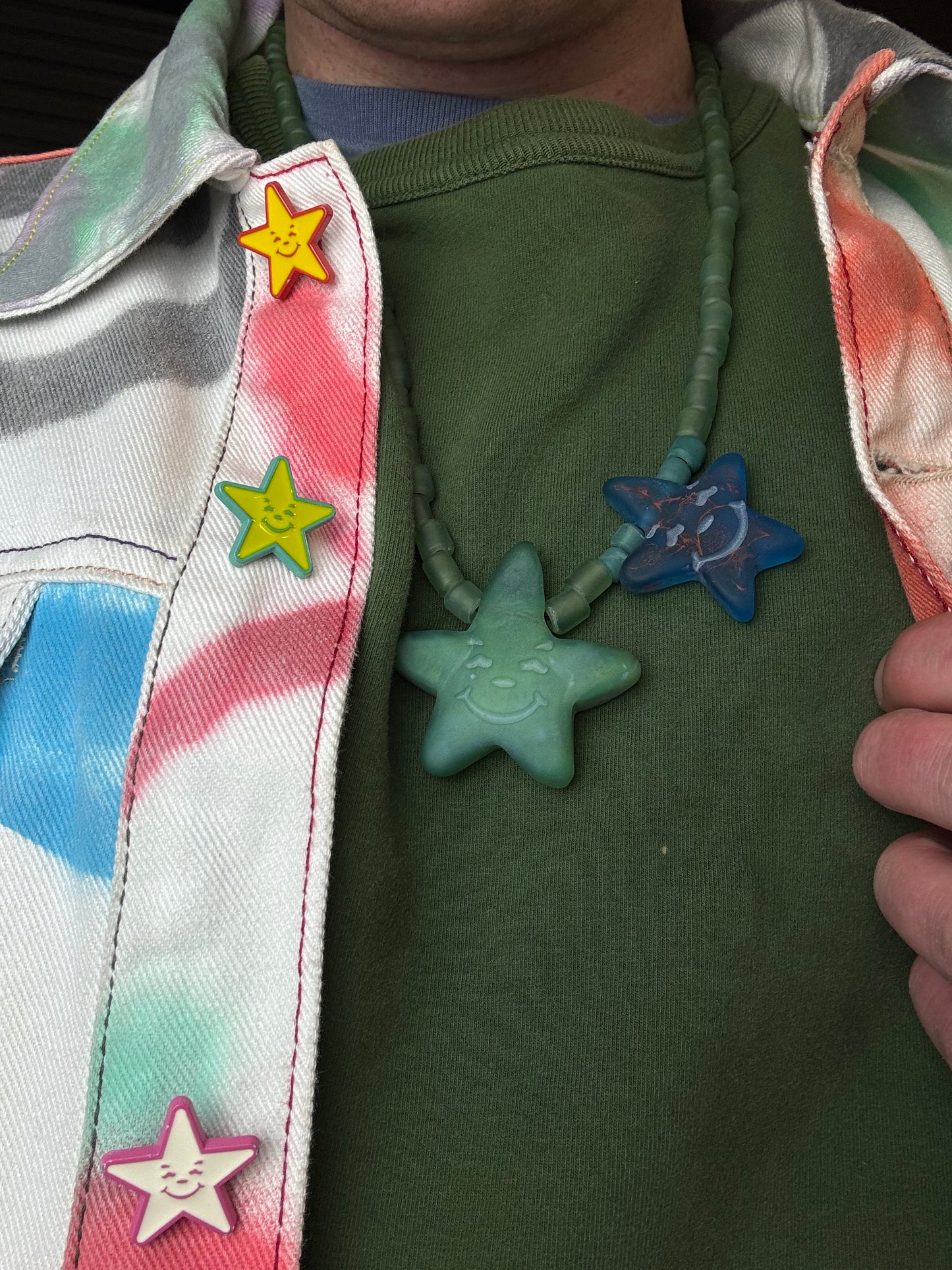 ASS PIZZA Star logo necklace