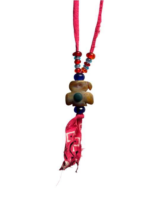 Thunder bird bandana fringe necklace