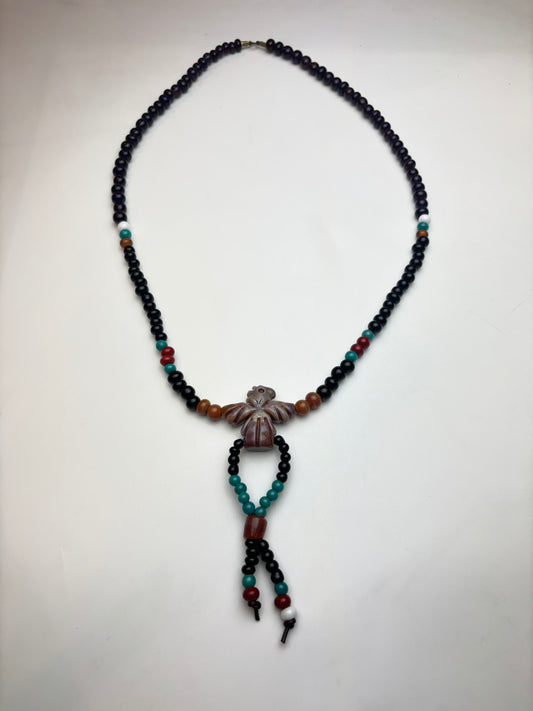 Grand piece fully beaded Thunderbird necklace