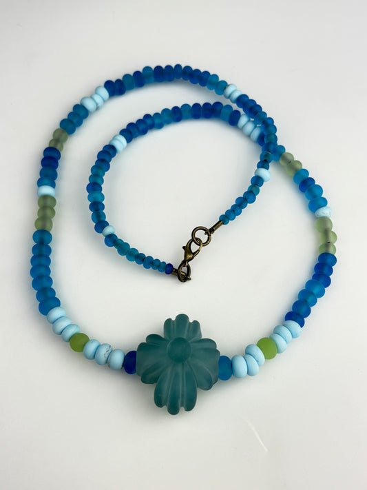 Multi colored sandblasted Doom necklace