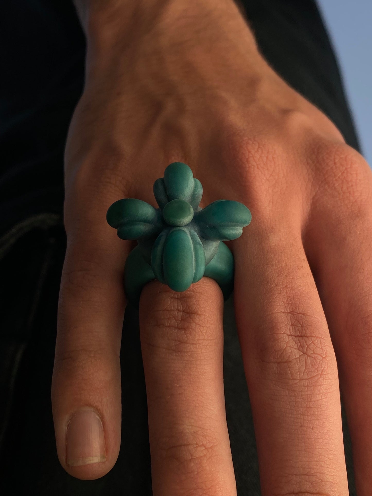 Turquoise borosilicate Doom Ring