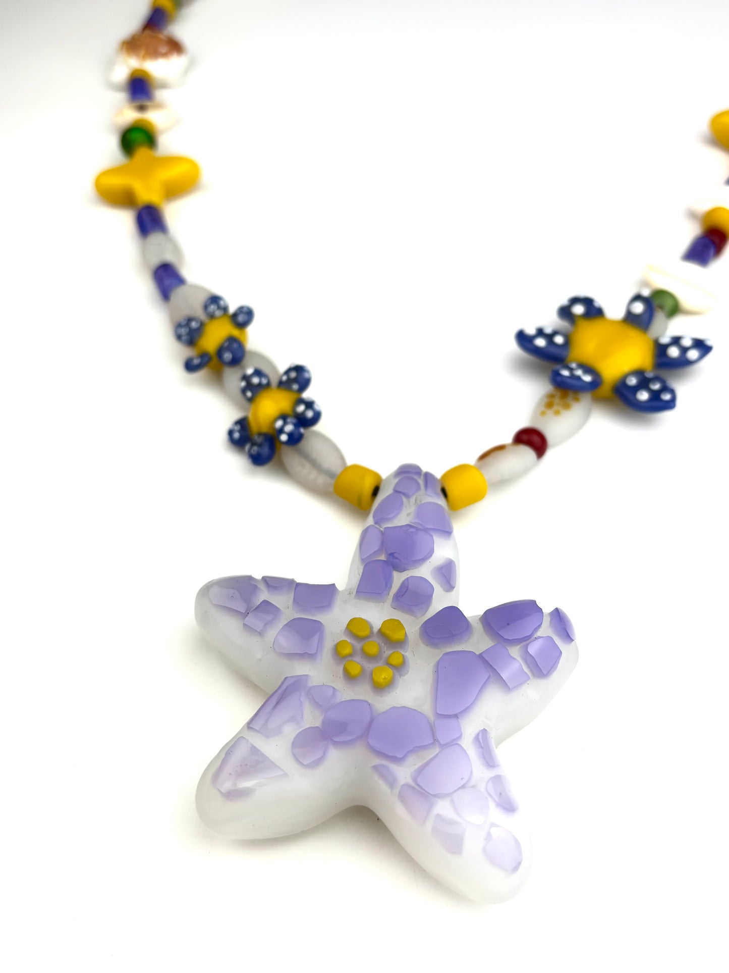 Lignum Vitae (flower of Jamaica) Mosaic necklace