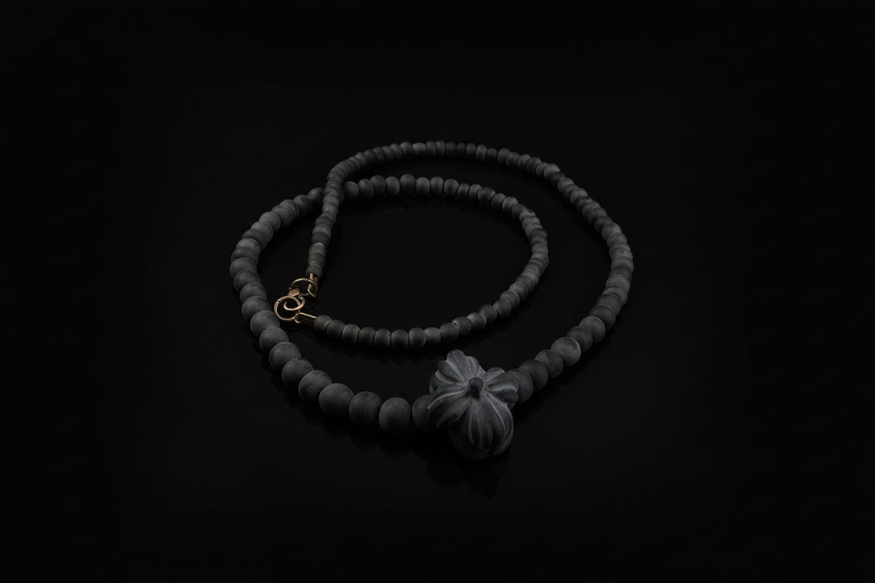 Sandblasted black Doom cross necklace