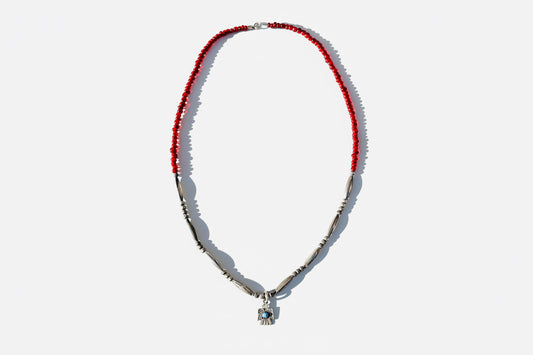 Sterling and Glass Thunderbird nexklace