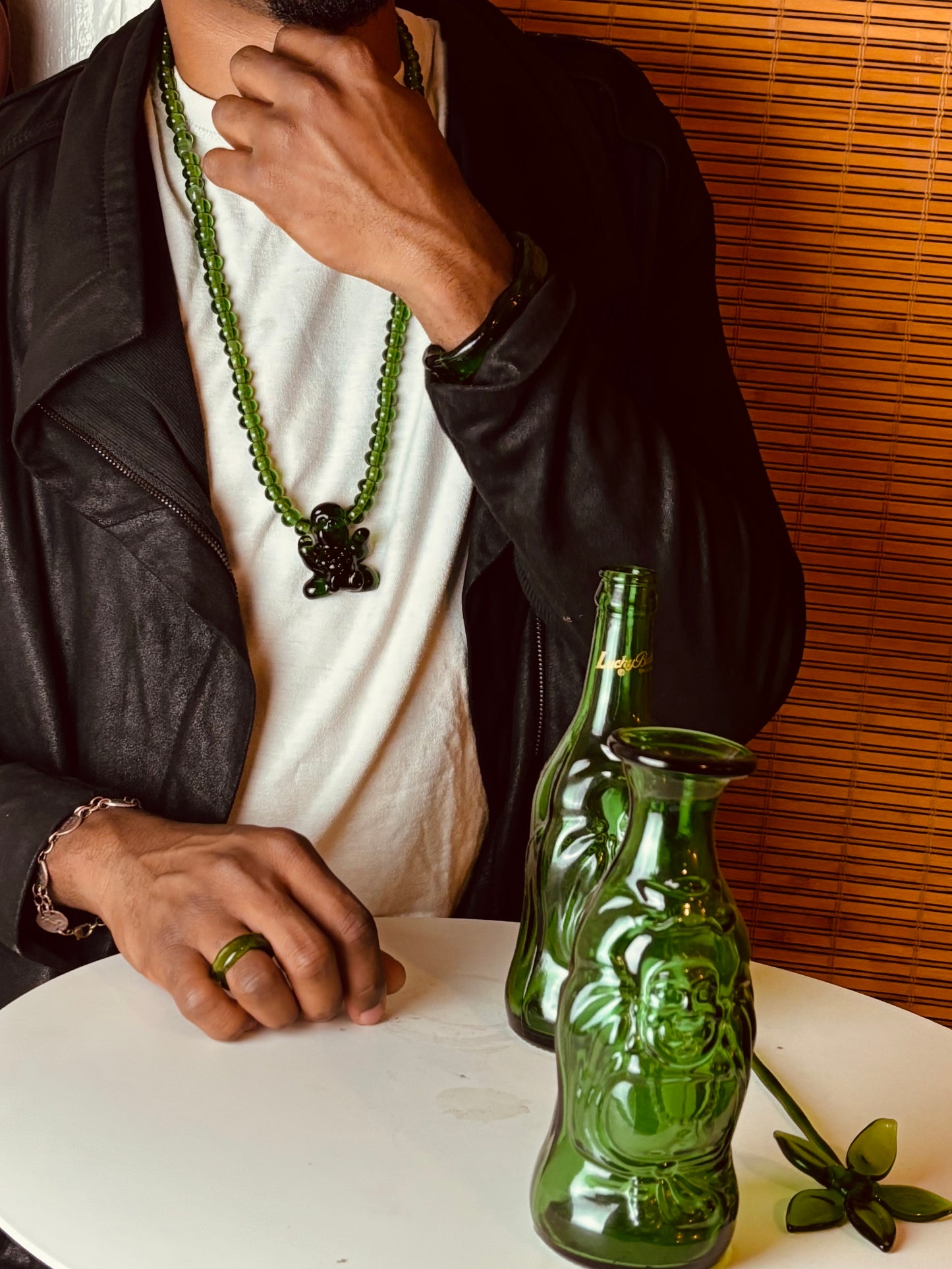 Revived Fully beaded Lucky Buddha necklace with SNAFU