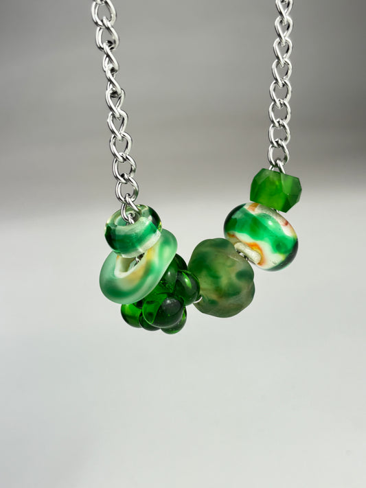 Multi Pop Glass bead collection necklace