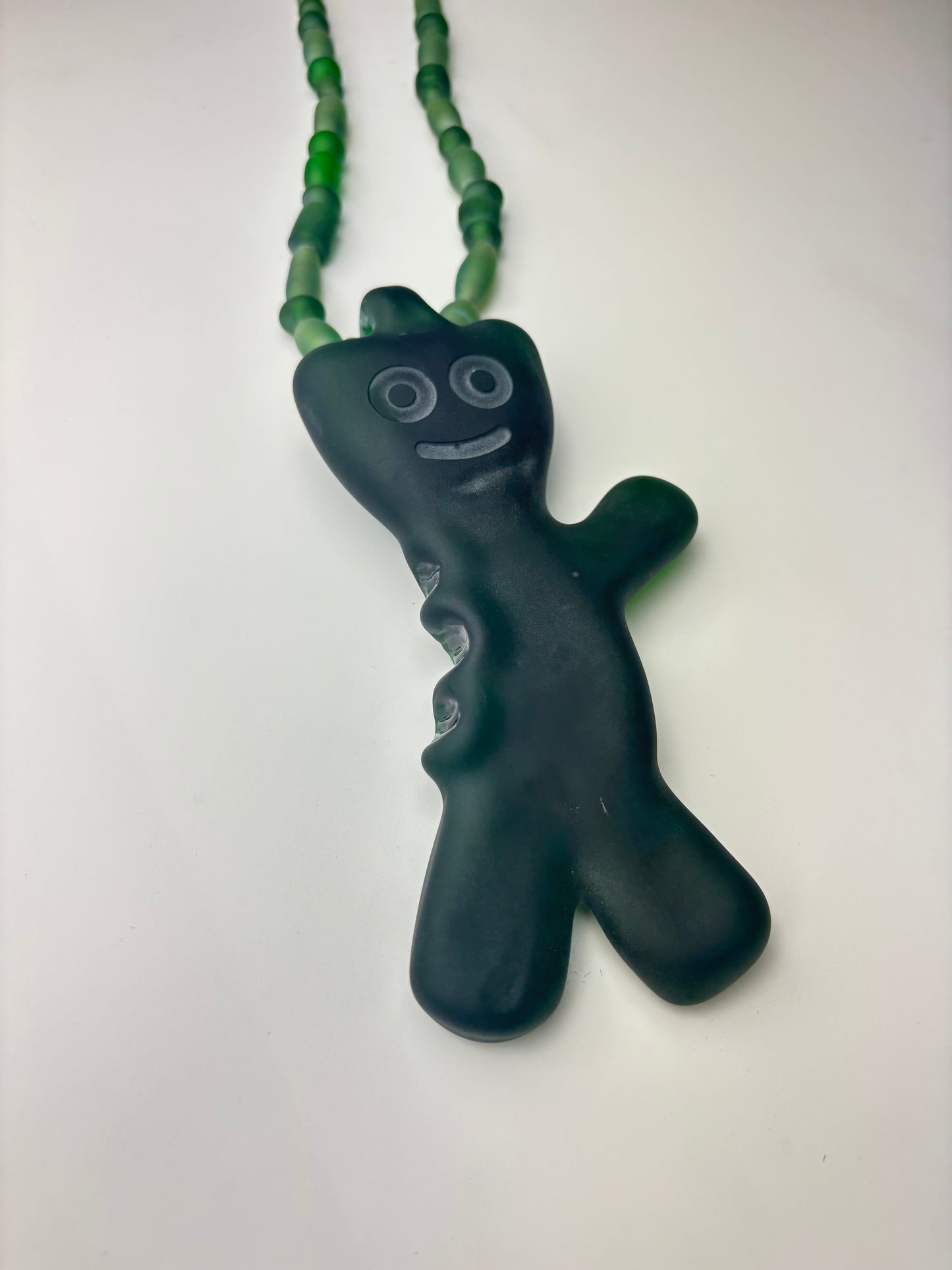 Mountain valley water glass sour patch kid fully beaded necklace